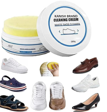 UK-0331 White Shoe Cleaning Cream, Stain Cleansing Cream for Shoe, Re-Color and Polish Smooth Leather Shoes and Boots, Sneaker Cleaner White Shoes