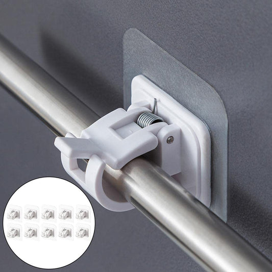 UK-0886 Self Adhesive Curtain Rod Bracket Drapery Hook, Plastic Wall Brackets Towel Rod Hooks for Home Bathroom and Hotel Use 2PC