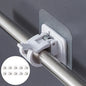 UK-0886 Self Adhesive Curtain Rod Bracket Drapery Hook, Plastic Wall Brackets Towel Rod Hooks for Home Bathroom and Hotel Use 2PC