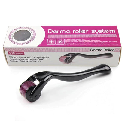 UK-0176 Derma Roller For Hair And Beard Regrowth 540 Micro 0.5mm Titanium Alloy Needles Reduces Hair Fall & Stimulates Hair Follicles, Safe and Effective Easy to use | Skin Care Men and Women