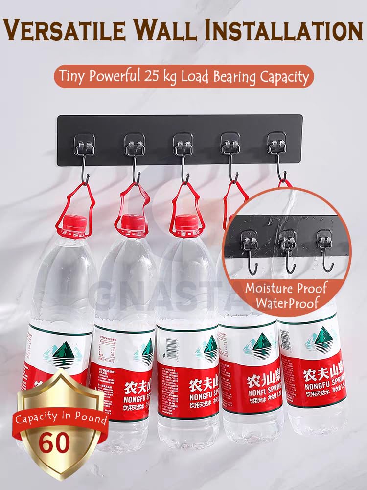 UK-1063 Wall Hook Hanger with 6 Hooks | Heavy Duty Wall Mounted Adhesive Hook Rack for Kitchen, Bathroom, Bedroom & Office | Multipurpose Organizer for Coats, Towels, Keys 1pc