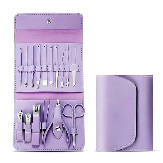 UK-0964 Manicure Set Nail Clipper Kit - 16 Pieces Stainless Steel Manicure Kit, Nail Care Tools for Hand & Feet, Nail Clippers Pedicure Professional Grooming Kits for Facial, Hand & Foot Care