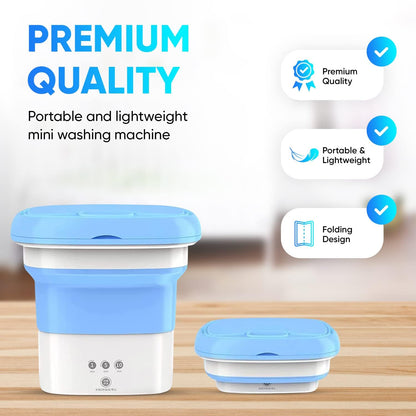 UK-0265 Mini Washing Machine Portable Folding Washing Machine Bucket Washer Single Person Use Mobile Foldable Washing & Spin Dry for Camping,Travel, Lightweight and Easy to Carry