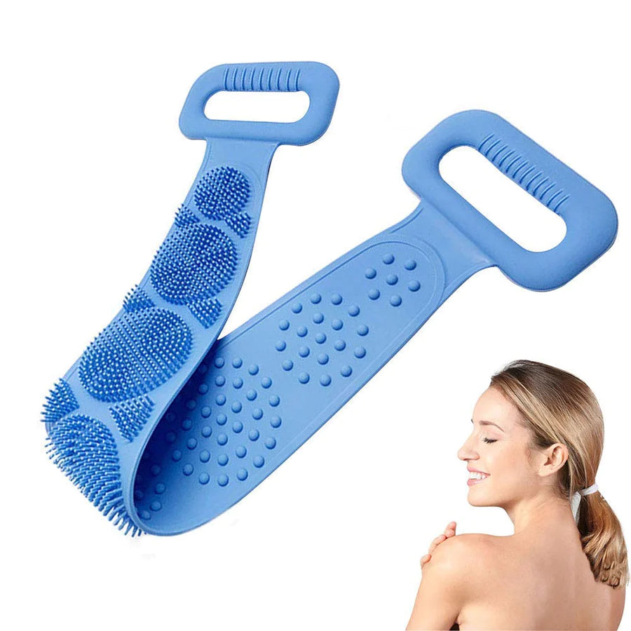 UK-0055 (Loos) Bath Body Brush Towel Eco-Friendly Back Scrubber Shower Brush Silicone Bath Body Brush