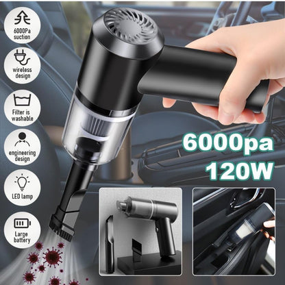 UK-0631 3 in 1 Portable Car Vacuum Cleaner with Blower | USB Rechargeable Wireless Handheld Car Vacuum Cleaner Traveling