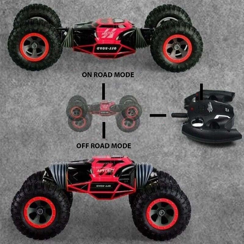 UK-1021 Double Sided Stunt Racing Moka 4-Wheel Drive/ Off Road Rock Crawler Remote Control RC Car with 2.4 GHz for Kids, Boys