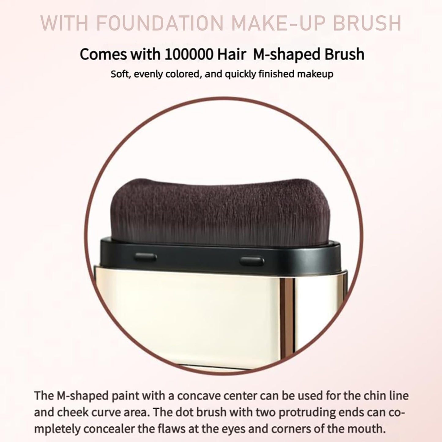 UK-1040 Beauty Foundation Stick, 2-in-1 Multifunctional Moisturizing Foundation Stick with Brush, Long Lasting Natural Matte Finish, Lightweight, Waterproof, 20g, Suitable for All Skin Types