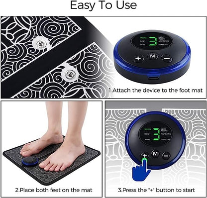 UK-0050 EMS FOOT MASSAGER, ELECTRIC FEET MASSAGER, DEEP KNEADING CIRCULATION FOOT BOOSTER FOR FEET AND LEGS MUSCLE STIMULATOR, FOLDING PORTABLE ELECTRIC MASSAGE MACHINE