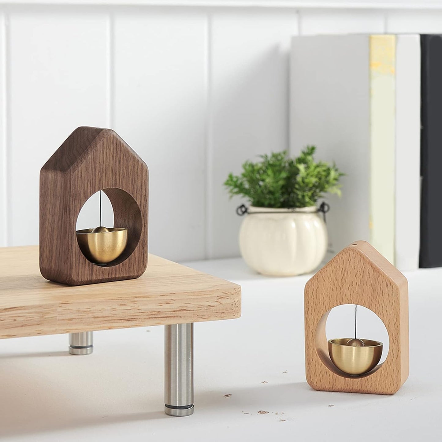 UK-1045 Wind Chime with Brass Bell Hanging Walnut for Home Office Door Black Walnut | Yard, Garden & Outdoor Living | Garden Decor | Wind Chimes