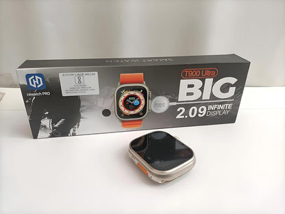 UK-0220 T900 Ultra Big Smart Watch with 2.09" (49mm) Bluetooth Calling Offer Orange Strap HD Display Soof Watch Sleep Monitoring Charge Walking, Running, Cycling