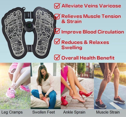 UK-0051 (COMBO) EMS Foot massager and butterfly combo Deep Kneading Circulation Foot Booster for Feet and Legs Muscle Stimulator,Folding Portable Electric Massage Machine with 8 Modes 19