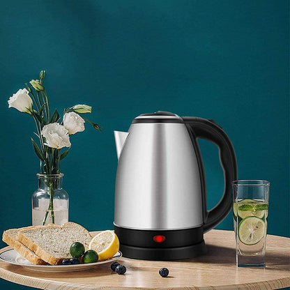 UK-0146 Stainless Steel Electric Kettle - Fast Boil, Auto Shut-Off, Cordless 2LTR