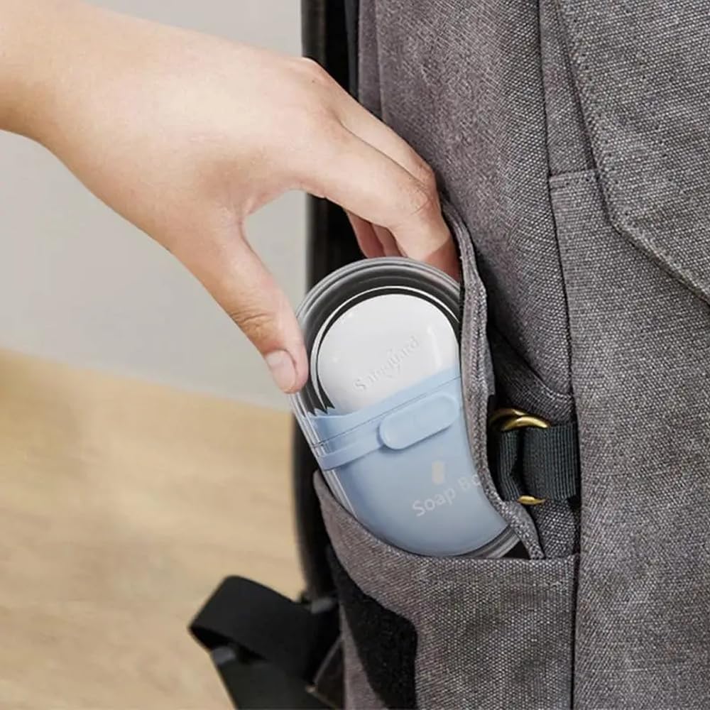 UK-1066 Travel Soap Holder with Lid Compact Soap Container for Bathroom, Travel, Gym & Camping - Stylish Cute Box with Drainage Feature soap Stand for Bathroom(Multicolor)