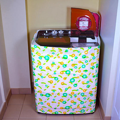 UK-1020 Semi Automatic Washing Machine Cover for  6 kg, 6.2 kg, 6.5 Kg, 7 kg Double Door | Waterproof, Dustproof, PVC, Outdoor Cover | With Full Open Zip | 83x46x83 cms