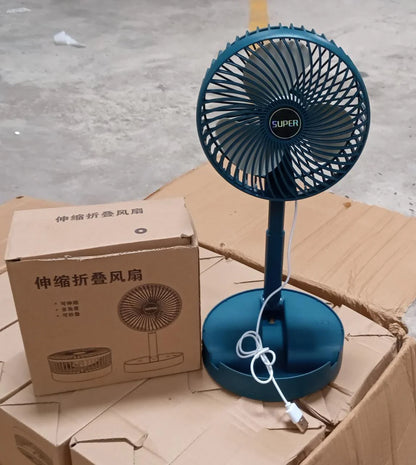 UK-0292 Desk Fan | Telescopic Electric Desktop Fan, Height Adjustable, Foldable & Portable for Travel/Carry | Silent Table Top Personal Fan for Bedside