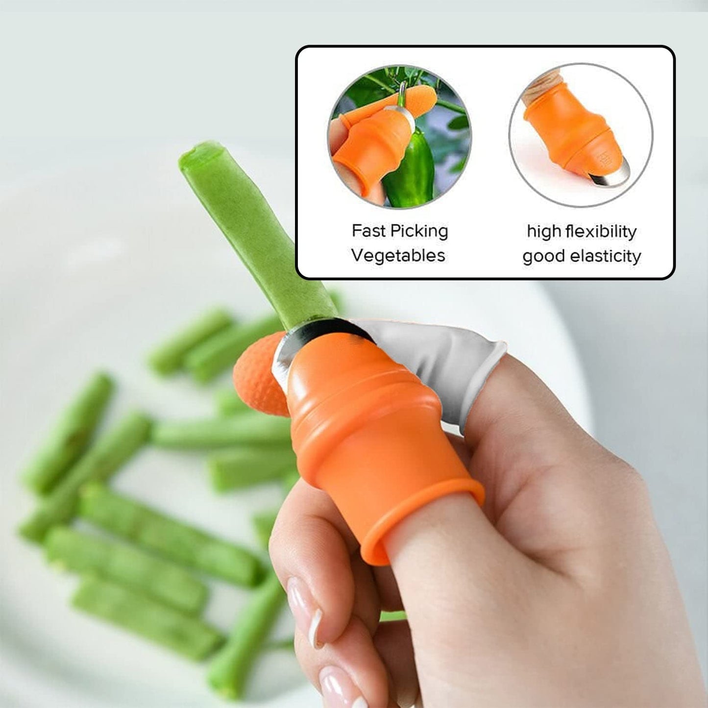 UK-0215 Thumb Knife Finger Cutter Kitchen Knife Set for Kitchen  Garlic Peeler for Kitchen Finger Thumb Cutter