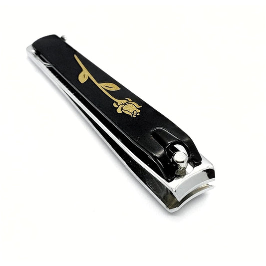 UK-0674 Printed Black Nail Cutter - Golden Rose with Stylish Black Shade- Premium Nail clipper/Cutter