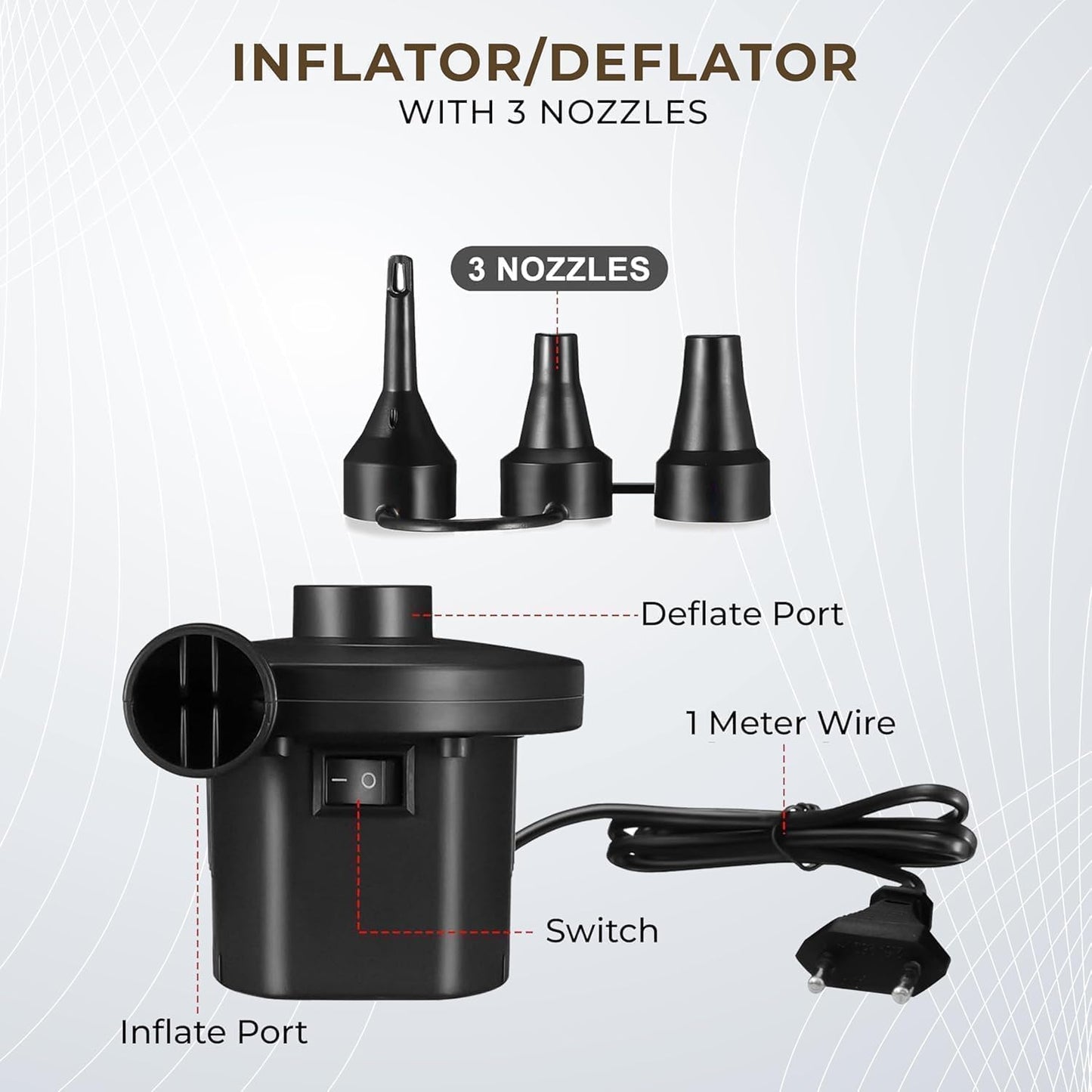 UK-1016 Lounger Set, 2-in-1 Sofa Chair with Footstool, Portable Outdoor Recliner with Air Pump