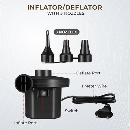 UK-1016 Lounger Set, 2-in-1 Sofa Chair with Footstool, Portable Outdoor Recliner with Air Pump