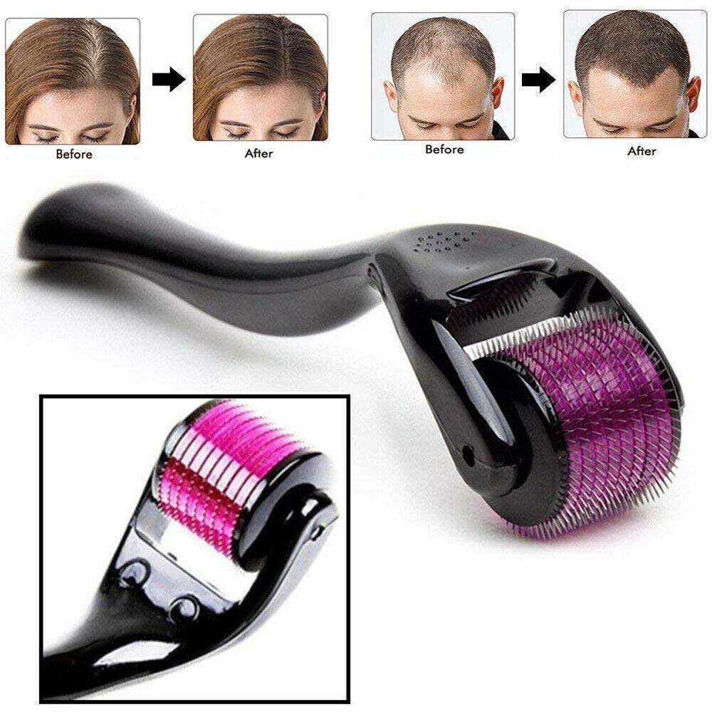 UK-0176 Derma Roller For Hair And Beard Regrowth 540 Micro 0.5mm Titanium Alloy Needles Reduces Hair Fall & Stimulates Hair Follicles, Safe and Effective Easy to use | Skin Care Men and Women