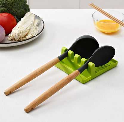 UK-0252 Spatula Holder for Kitchen Spoon Rest Cooking Utensil Plastic Stand Pan Cover Lid Rack Pot Clips Support Ladle Organizer Tool