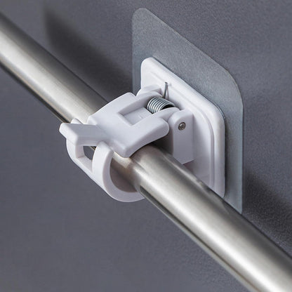 UK-0886 Self Adhesive Curtain Rod Bracket Drapery Hook, Plastic Wall Brackets Towel Rod Hooks for Home Bathroom and Hotel Use 2PC