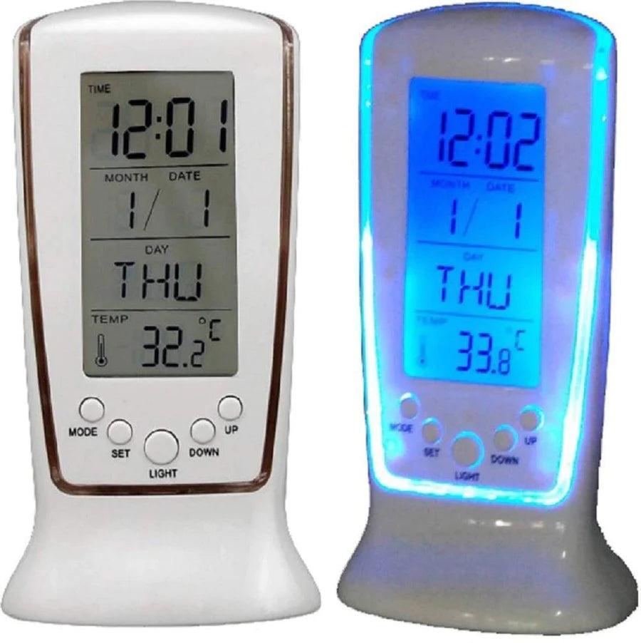 UK-0024 UM510 Digital Alarm Clock with LED Night Light/ Electronic with Temperature with LCD Display Light