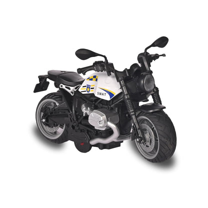 UK-0947 Police Bike Toy for Kids | 1:12 Scale Motorcycle Model | Rubber Tyres, Alloy Body | Random Color