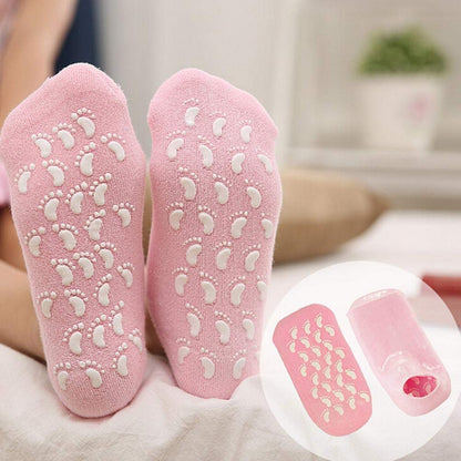 UK-0166 Silicon Gel Heel And Foot Protector, Moisturizing Socks for Foot Care, Pain Relief And Heel Cracks