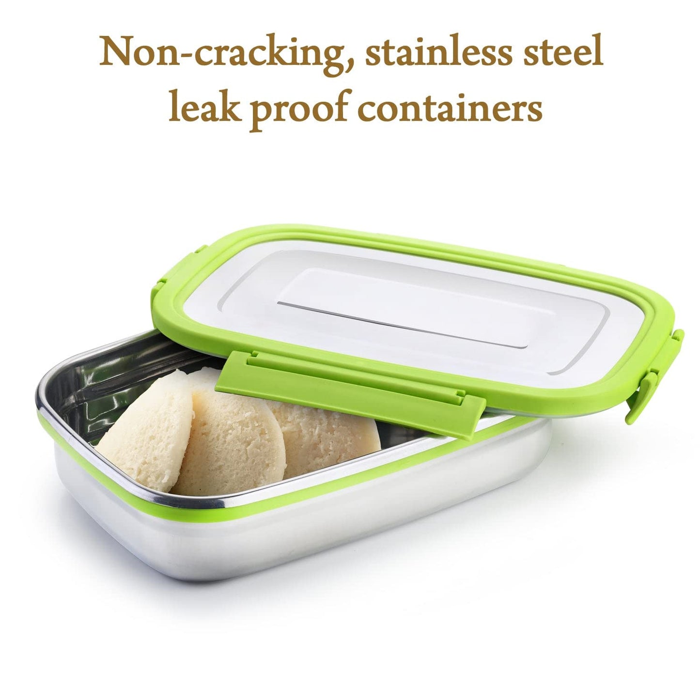 UK-0244 Ganesh Stainless Steel Lunch Box | Air Tight Spill Proof Lid, Container Insulated Tiffin Box for Office & School use