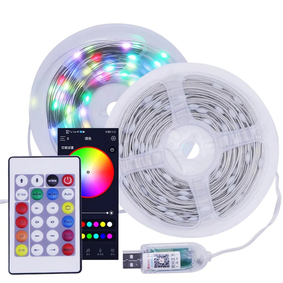 UK-0008    Smart Fairy String Lights - 5 Meter 150 LED Fairy Lights with Music Mode Remote App Control RGB Color Changing