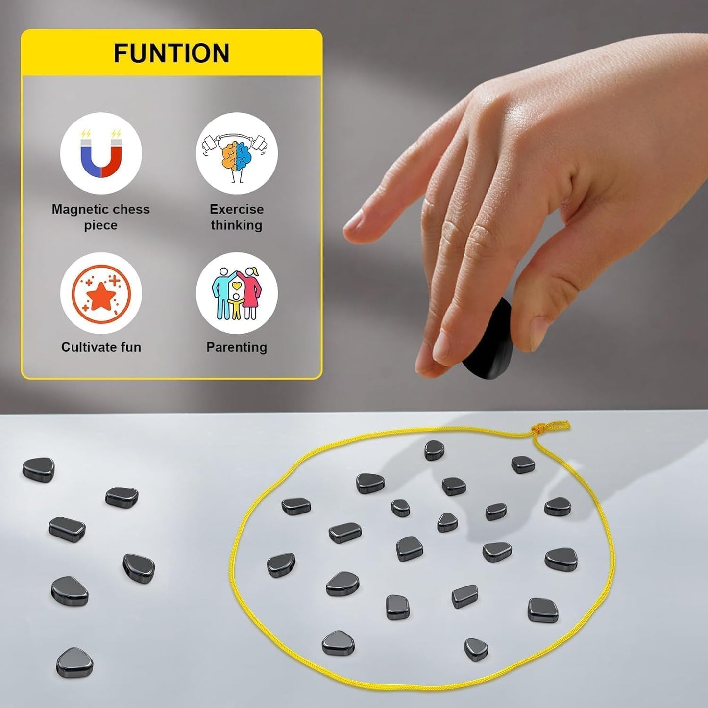 UK-0971 Magnetic Kluster Game, Educational Brain Development Puzzle, Family Interactive Game for Multiple Players