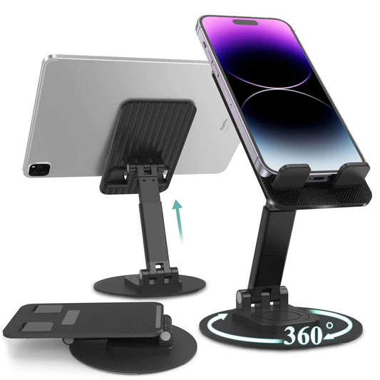 UK-0043 Mobile Rotatable Stand Height Adjustable iPhone Holder for Desk Portable Cellphone Stand Thick Case Friendly Compatible with All Mobile