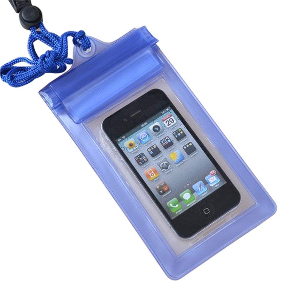 UK-0374 Waterproof Sealed Transparent Mobile Bag Cover for Protection in rain & Swimming Fits for Any Android Universal Size Mobile Phone Multicolored