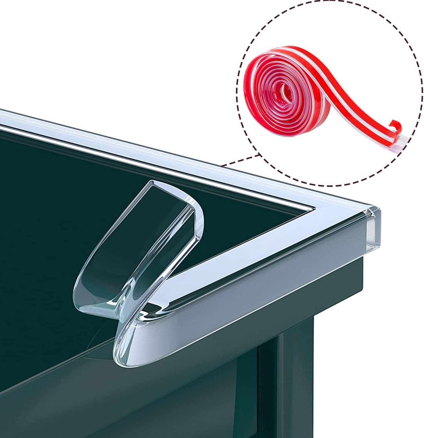 UK-1027 Corner Guards, Strip Customized Self- Adhesive Protector Tape with Silicone Bumper Strip Triangle Cuttable Corner Guards, Protector Strip(1 Meter)