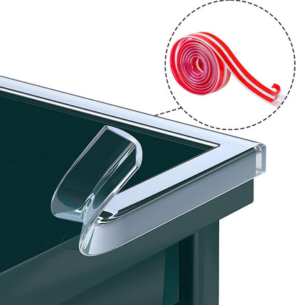 UK-1027 Corner Guards, Strip Customized Self- Adhesive Protector Tape with Silicone Bumper Strip Triangle Cuttable Corner Guards, Protector Strip(1 Meter)