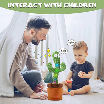 UK-0076 Dancing Cactus Toy for Babies Talking, Speaking, Recording | Repeat What You Say | Singing Electronic Pet for Toddlers | Swing and Sing Toy-Charger Cactus Toy Plant..