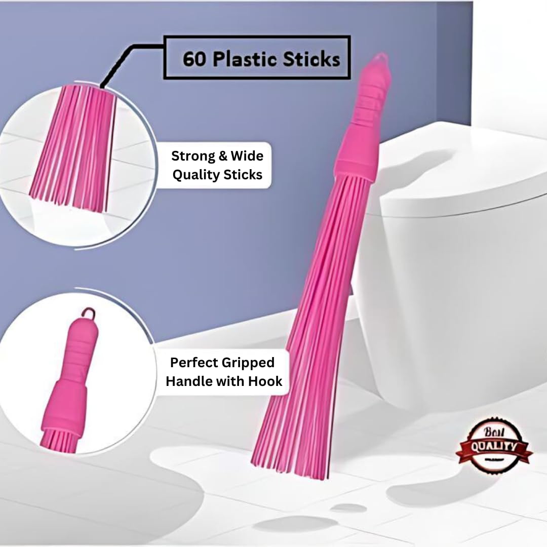 UK-0640 Plastic Broom for Bathroom Floor Cleaning |Jhadu for Home and Bathroom Cleaning,Wet and Dry Floor Cleaning