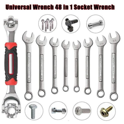 UK-0104  48 in 1 Socket Point Universal Car Repair 360 Degree Fixed Square, Hex, Torx Hand Tool Wrench