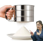 UK-1084 Flour Sifter/Atta chhani Hand Press Design Stainless Steel Flour Sifter Corrosion Resistant Large Capacity Flour Sieve Cup for Sugar Flour and Coffee Powder | Atta Chalni