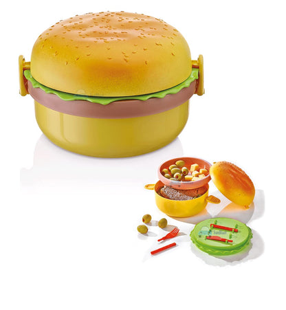 UK-0192 Burger Shape Lunch Box for Kids - School Tiffin Box for Boys & Girls