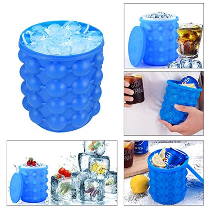 UK-0302 Silicone Ice Bucket The Revolutionary Space Saving Cube Maker