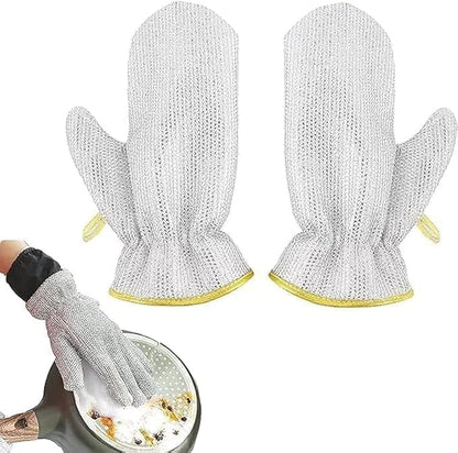 UK-0850 Dishwashing Hand Gloves Non Scratch Wire, Waterproof Home Kitchen Utensils Cleaning Gloves for Washing Dish Easy Rinsing, Reusable Cleans Dishes Pots, Pans, Sinks(1pc)