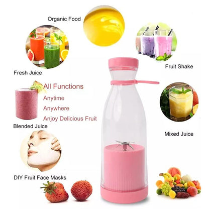 UK-0224 USB Rechargeable Mini Juicer Blender, Electric Juicer Bottle Blender Mixer Grinder, Personal Size Blender for Juices, Shakes and Smoothies, Fruit Juicer Machine