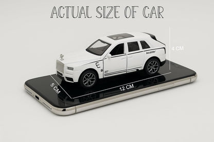 UK-0945 Rolls-Royce Cullinan Premium Car Toy for Kids Realistic Miniature Model , Metal Pull-Back Action Openable Doors Lights and Music