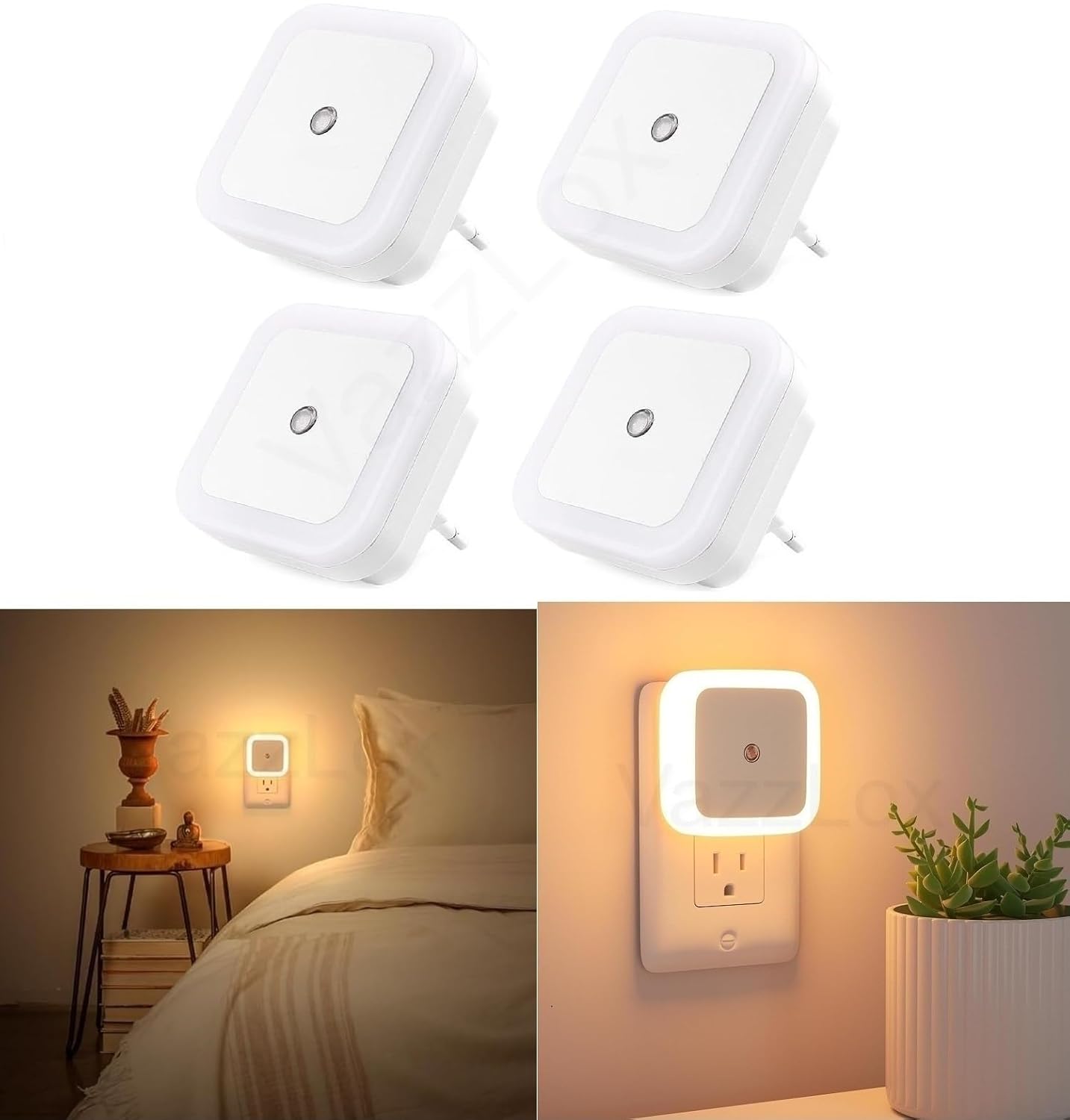 UK-0868 LED Night Lights Plug into Wall, Auto Light Sensor Plug in Night Light Lamp Wall Night Light Safety Lighting for Bedroom,Bathroom,Stairs,Corridor,Kitchen