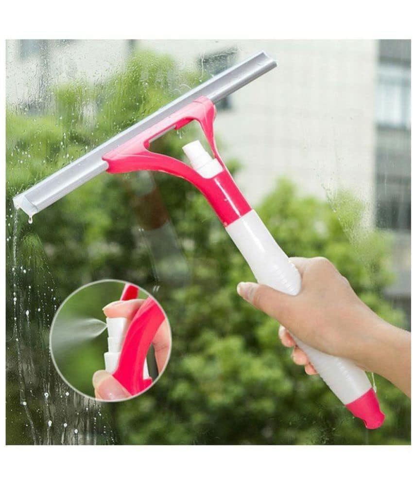 UK-0213 Glass Wiper Car Window Cleaner 3 in 1 Spray Type Cleaning Easy Glass Wiper Window Cleaning Wiper Spray Bottle Sprayer Glass Wiper Window Mirror Cleaning for Bathroom Tiles