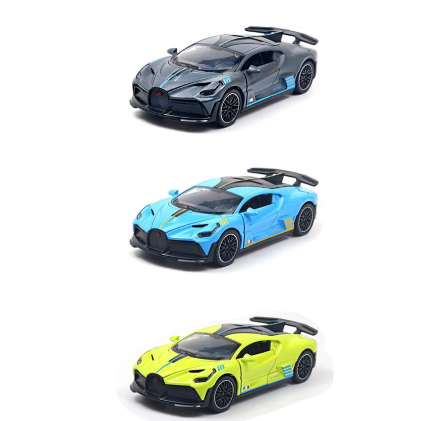 UK-1072 Bugatti Divo 1:32 Exclusive Alloy Metal Pull Back Die-cast Car Diecast Metal Pullback Toy car with Openable Doors & Light, Music Boys Gifts Toys for Kids