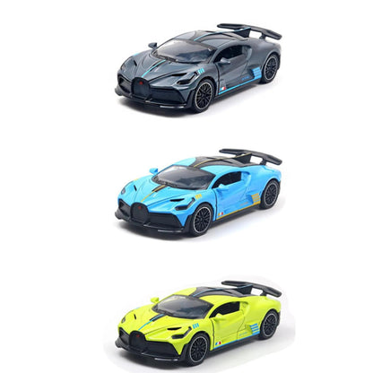 UK-1072 Bugatti Divo 1:32 Exclusive Alloy Metal Pull Back Die-cast Car Diecast Metal Pullback Toy car with Openable Doors & Light, Music Boys Gifts Toys for Kids