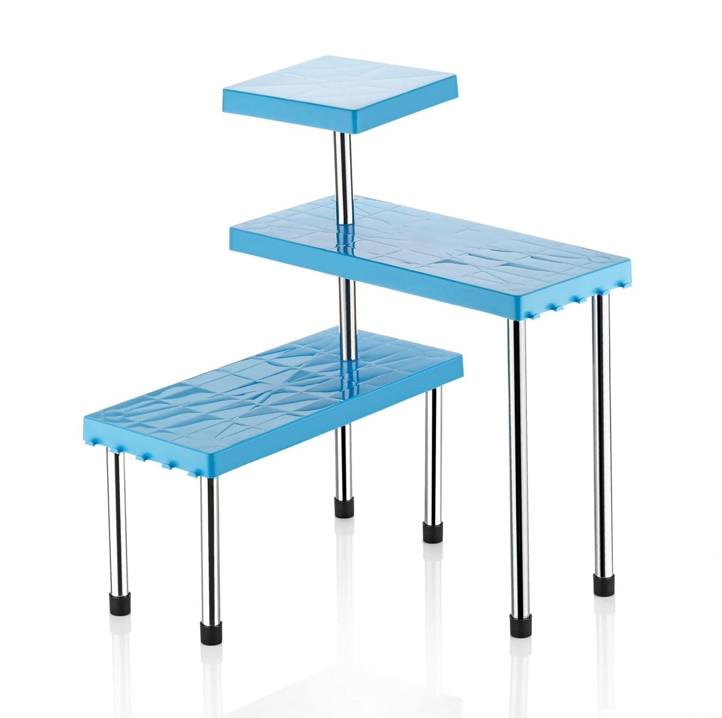 UK-1087 Countertop Organizer Rack | 3 Tier | Kitchen Corner Shelf | Space-Saving | Adjustable Counter top Stand for Spice Jars and Bottles | Multi-Purpose Storage Shelf for Cabinet & Bathroom